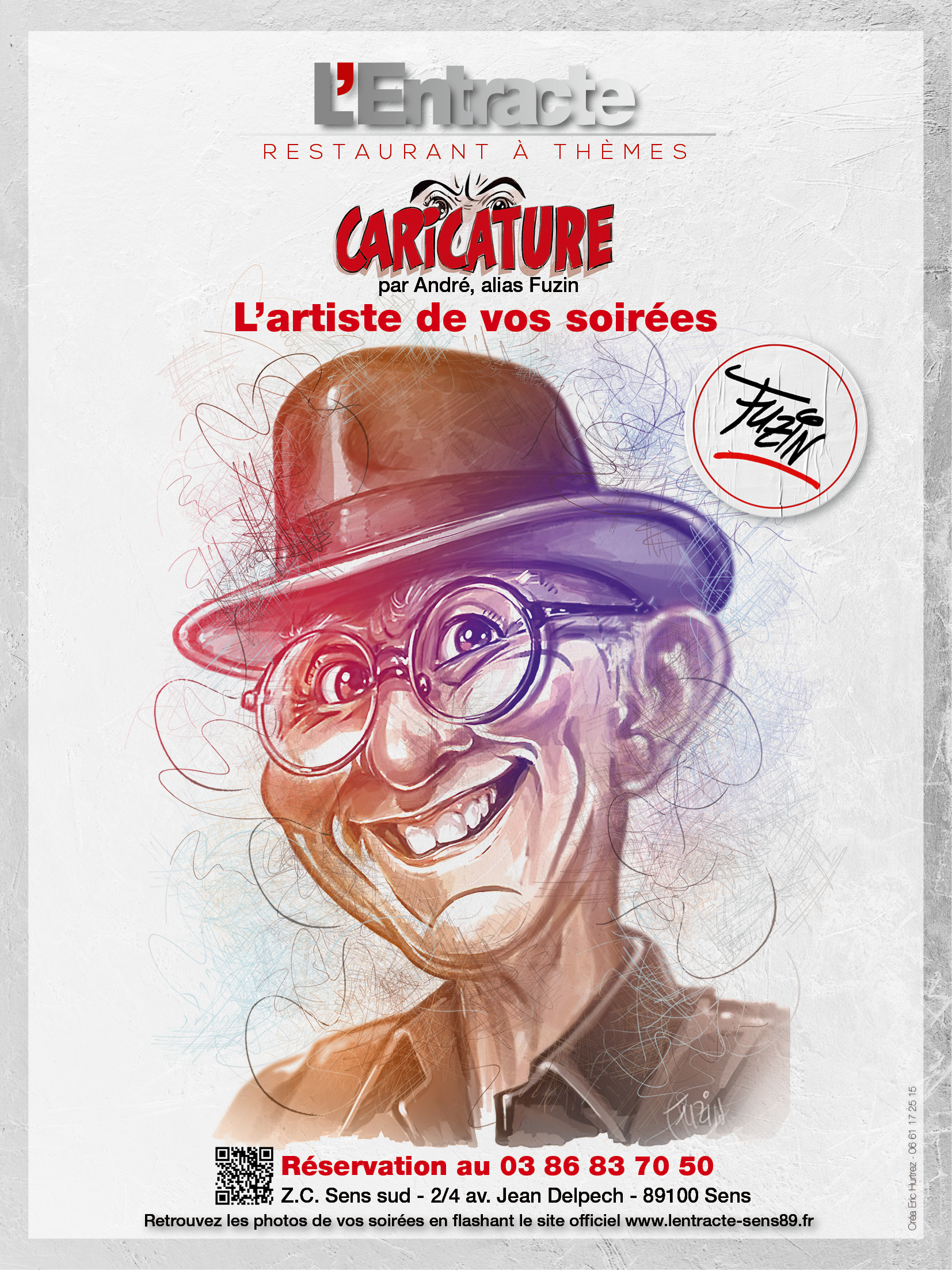 L'Entracte - affiche animation caricature par Fuzin