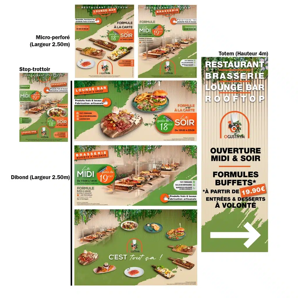 signalétique vitrine restaurant Ogusthym Sens