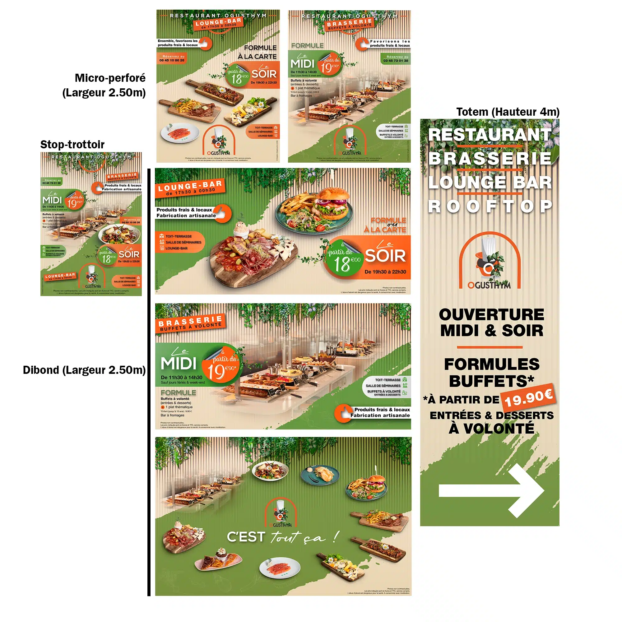 signalétique vitrine restaurant Ogusthym Sens